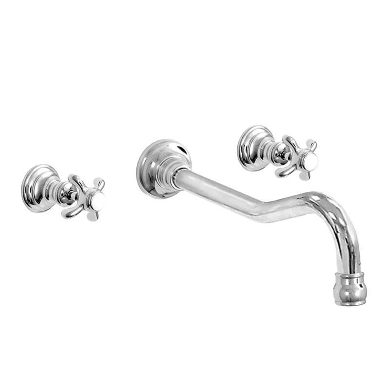 Sigma Cote d'Or Wall/Vessel Lavatory Trim with 021 Drop Cross Handle in Polished White