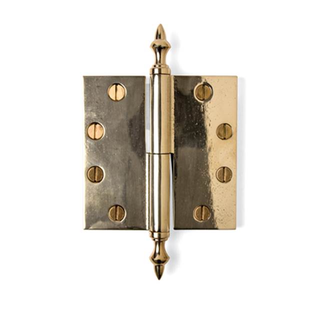 Sun Valley Bronze 4 1/2'' x 6'' Wide throw door hinge w/finial. Custom hinge machining fee applies.* (Not shown)