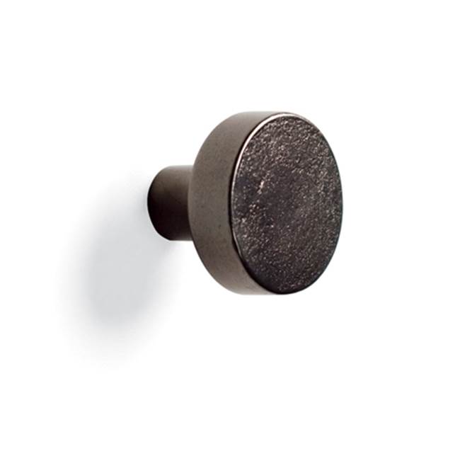 Sun Valley Bronze 1 1/4'' Long shank contemporary round flat cabinet knob.