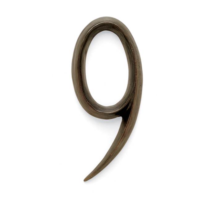 Sun Valley Bronze 4 1/2'' Surface mount house number 9.