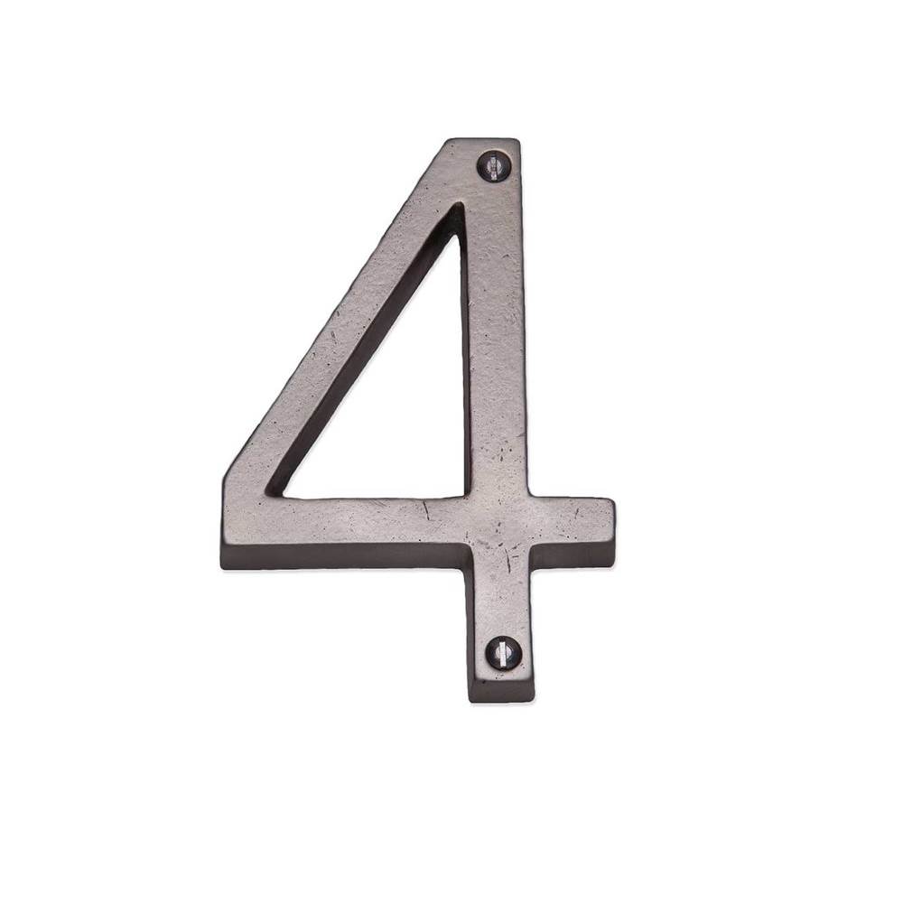 Sun Valley Bronze 4 1/2'' Contemporary surface mount house number 4.
