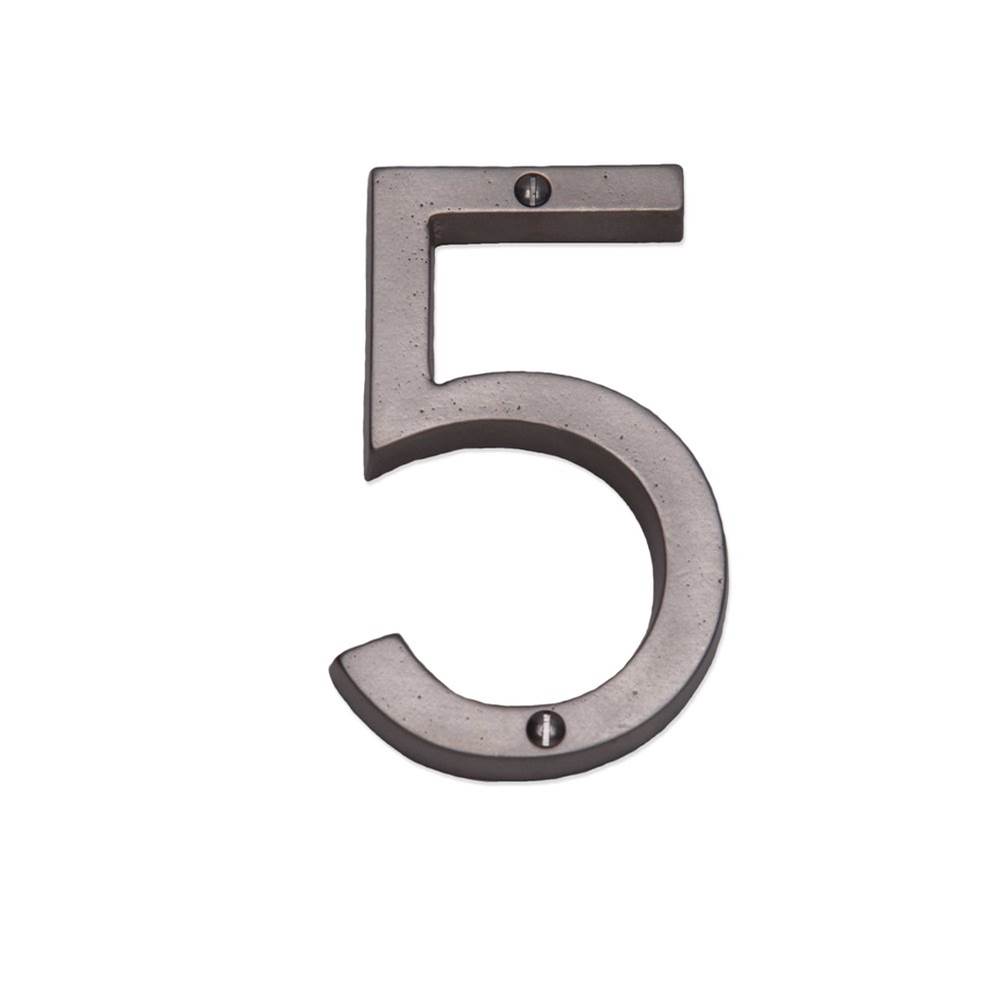 Sun Valley Bronze 4 1/2'' Contemporary surface mount house number 5.