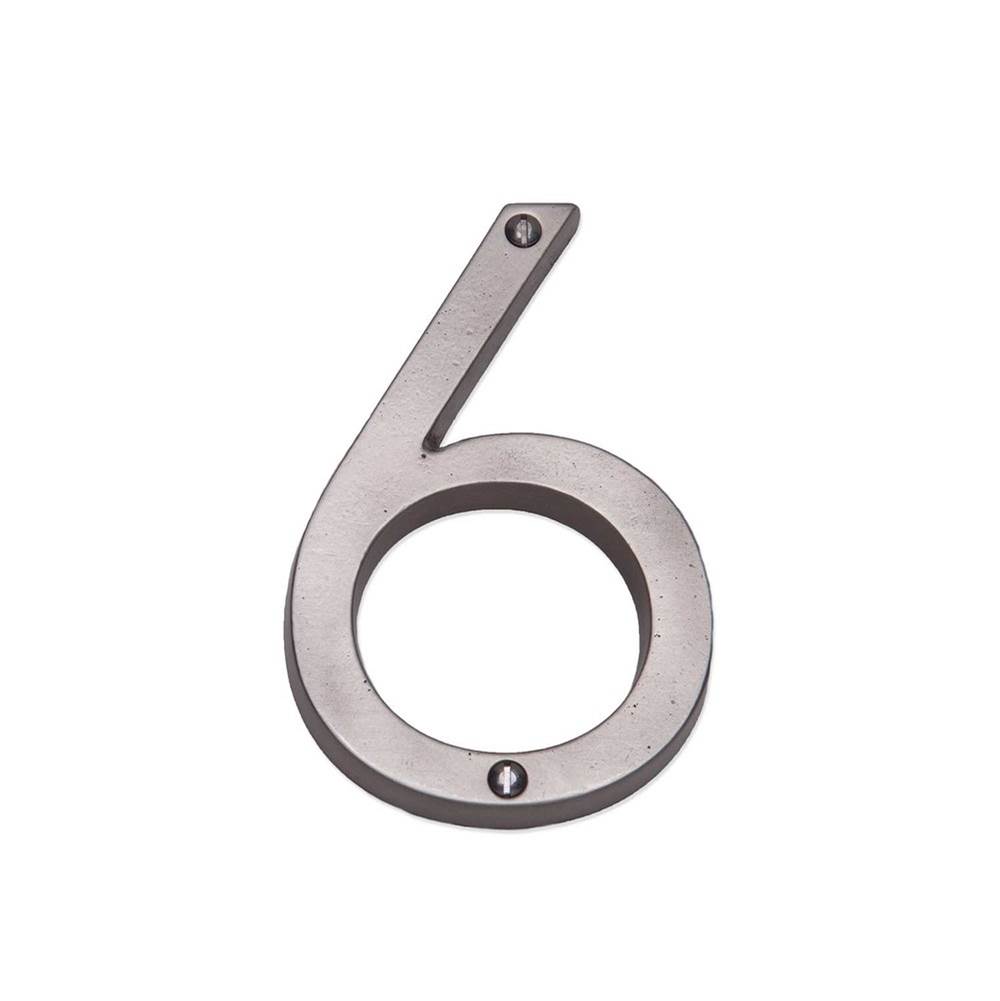 Sun Valley Bronze 4 1/2'' Contemporary surface mount house number 6.