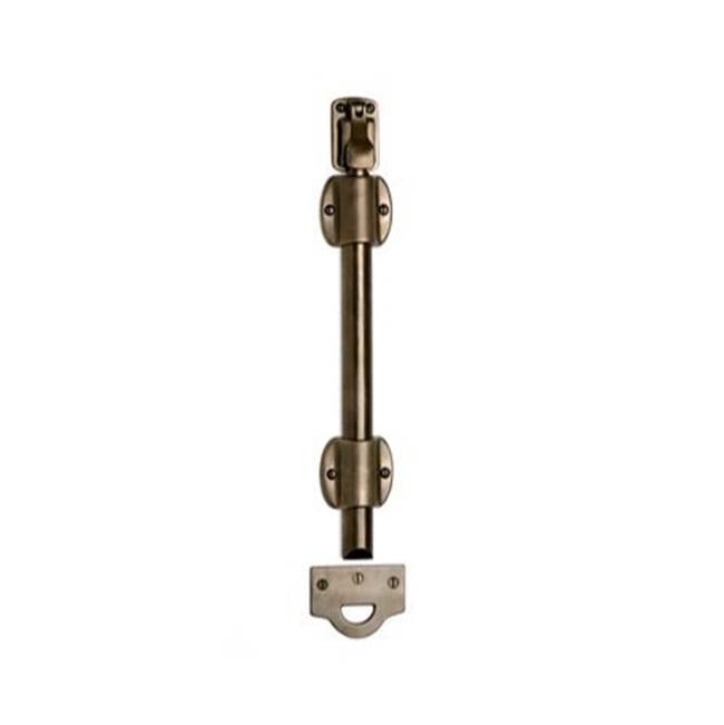 Sun Valley Bronze 12'' Lever operated oval surface bolt set w/universal strike. Includes 2 guides. (Shown)