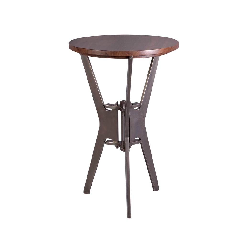 Sun Valley Bronze Berkeley side table. Includes square edge walnut or steel top. Please specify.