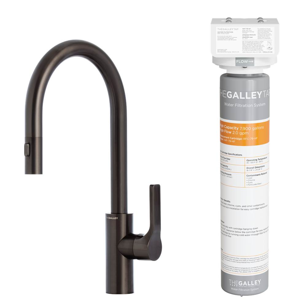 The Galley Ideal BarTap Eco-Flow in PVD Satin Black Stainless Steel and Water Filtration System