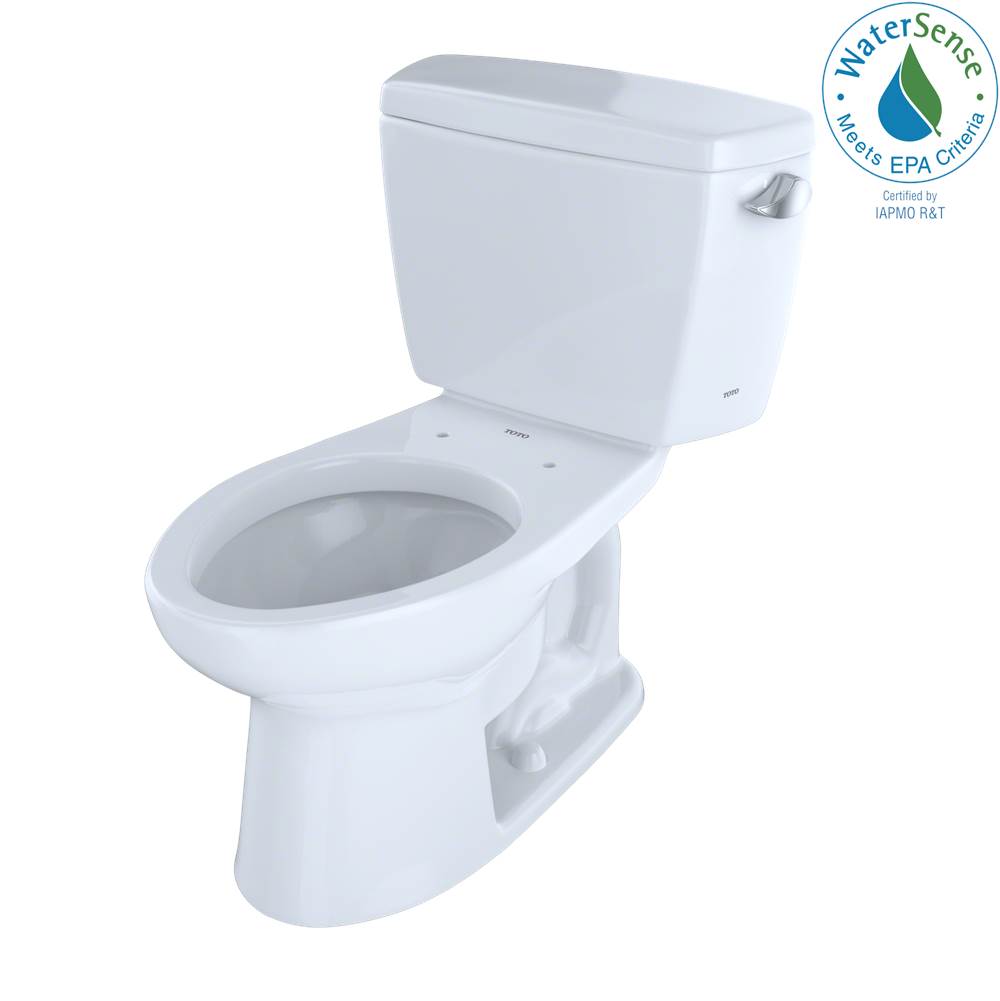 TOTO Eco Drake® Two-Piece Elongated 1.28 GPF Toilet with Right-Hand Trip Lever and Bolt Down Tank Lid, Cotton White