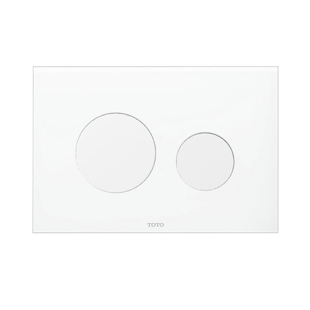 TOTO Round Push Plate With Glass Fa Ce Plate - White In Wall Tank