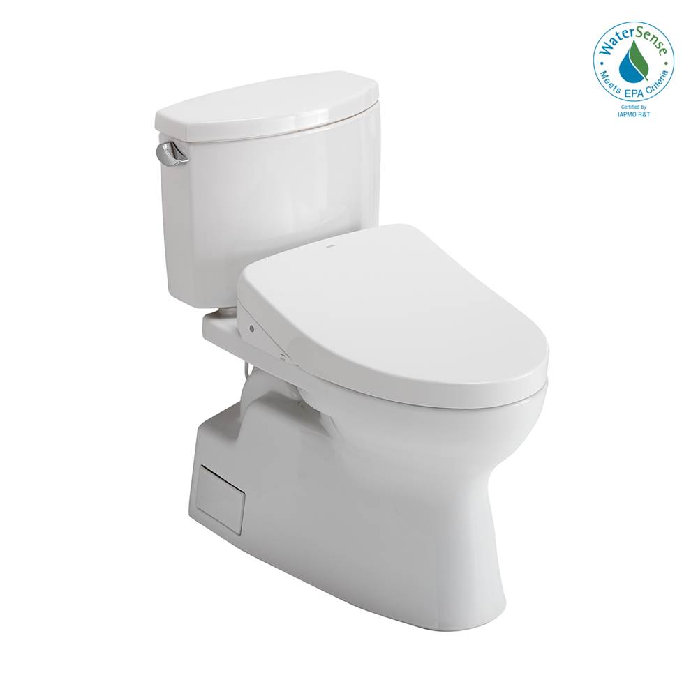 TOTO Toto® Washlet+® Vespin® II Two-Piece Elongated 1.28 Gpf Toilet With Auto Flush Washlet+® S500E Contemporary Bidet Seat, Cotton White