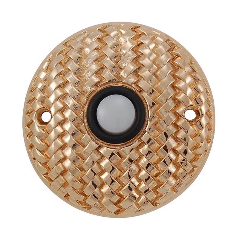Vicenza Designs Cestino, Doorbell, Round, Polished Gold