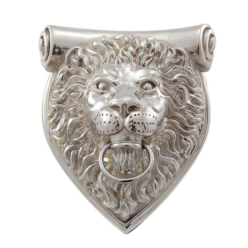 Vicenza Designs Sforza, Door Knocker, Lion, Polished Silver