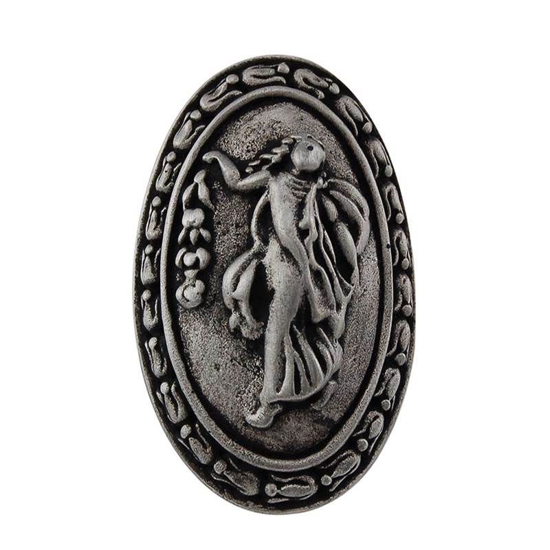 Vicenza Designs Sforza, Knob, Large, Oval, Small Base, Woman, Antique Nickel