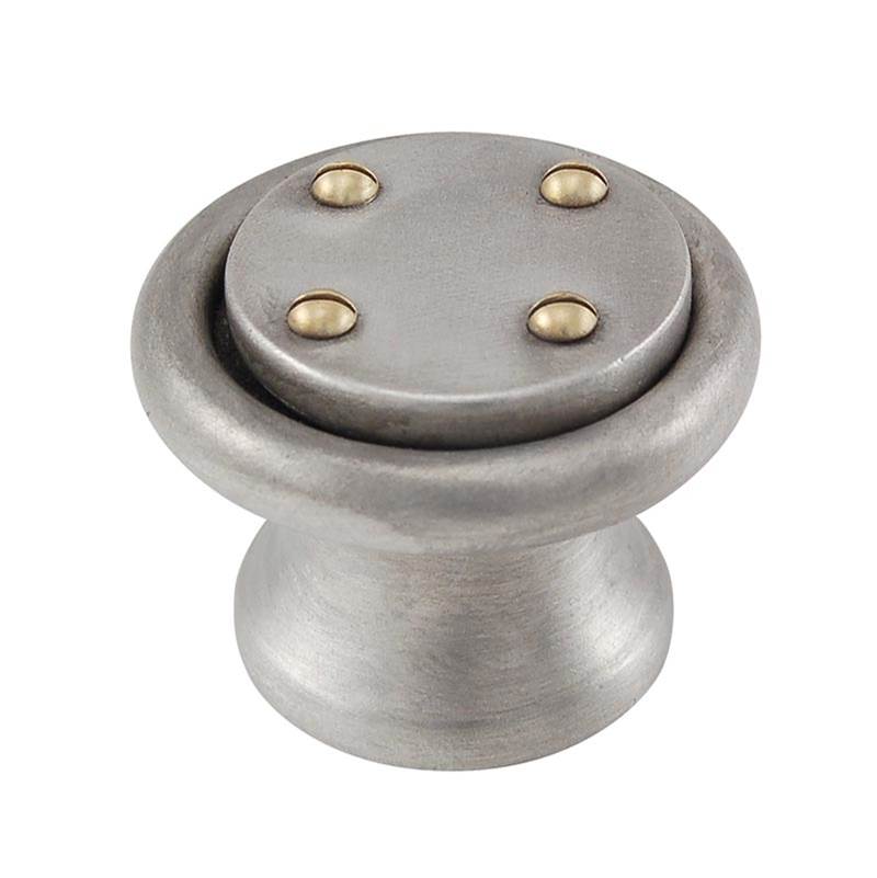 Vicenza Designs Archimedes, Knob, Large, Nail Head, Antique Nickel
