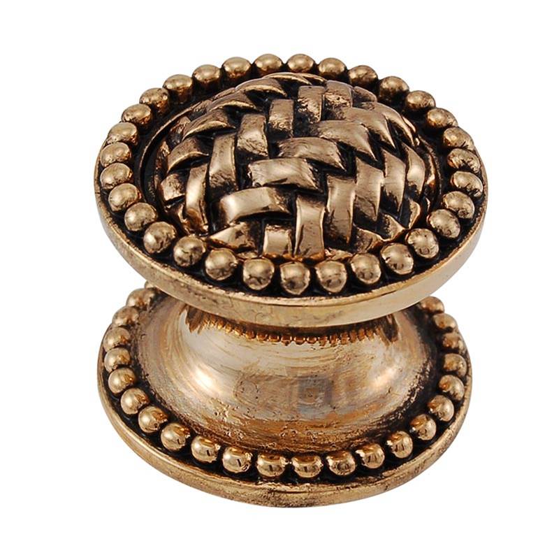 Vicenza Designs Cestino, Knob, Large, Beads, Antique Gold