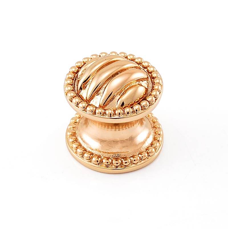 Vicenza Designs Sanzio, Knob, Small, Lines and Beads, Polished Gold