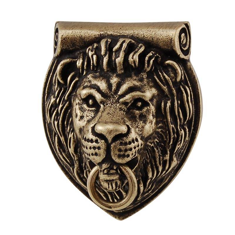 Vicenza Designs Sforza, Knob, Large, Lion, Antique Brass