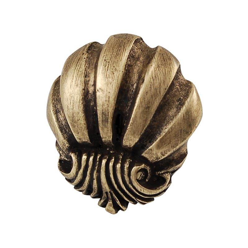 Vicenza Designs Knob, Large, Shell, Antique Brass