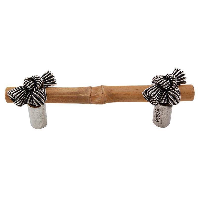 Vicenza Designs Palmaria, Pull, Bamboo Knot, 3 Inch, Vintage Pewter