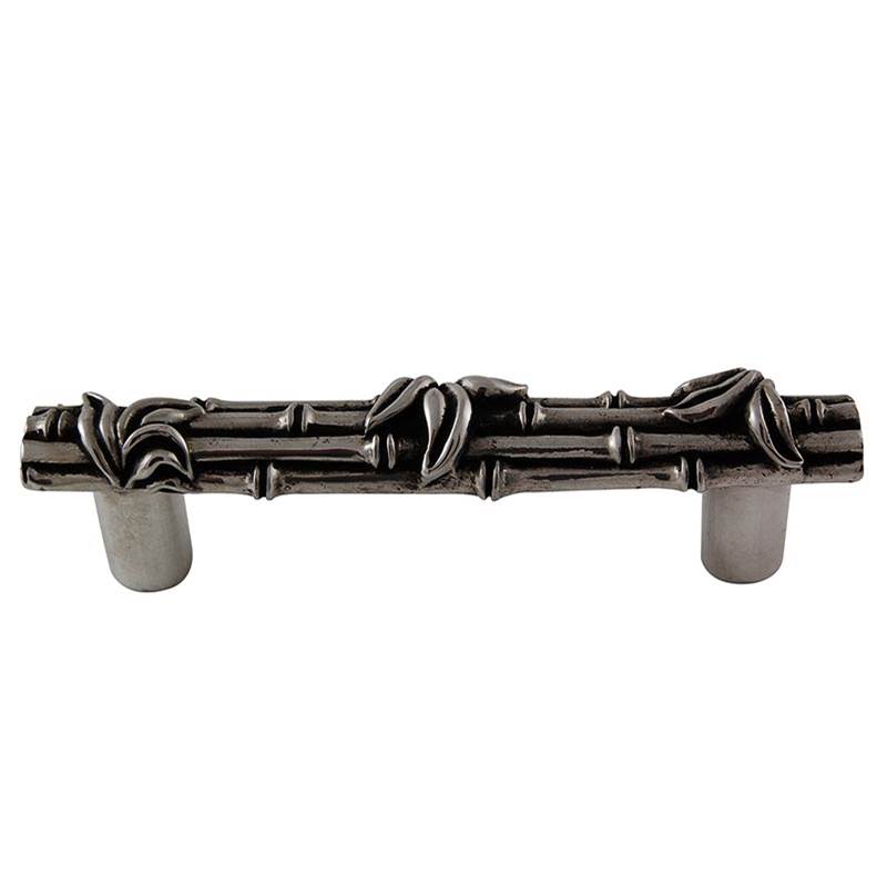 Vicenza Designs Palmaria, Pull, Bamboo, 3 Inch, Antique Silver