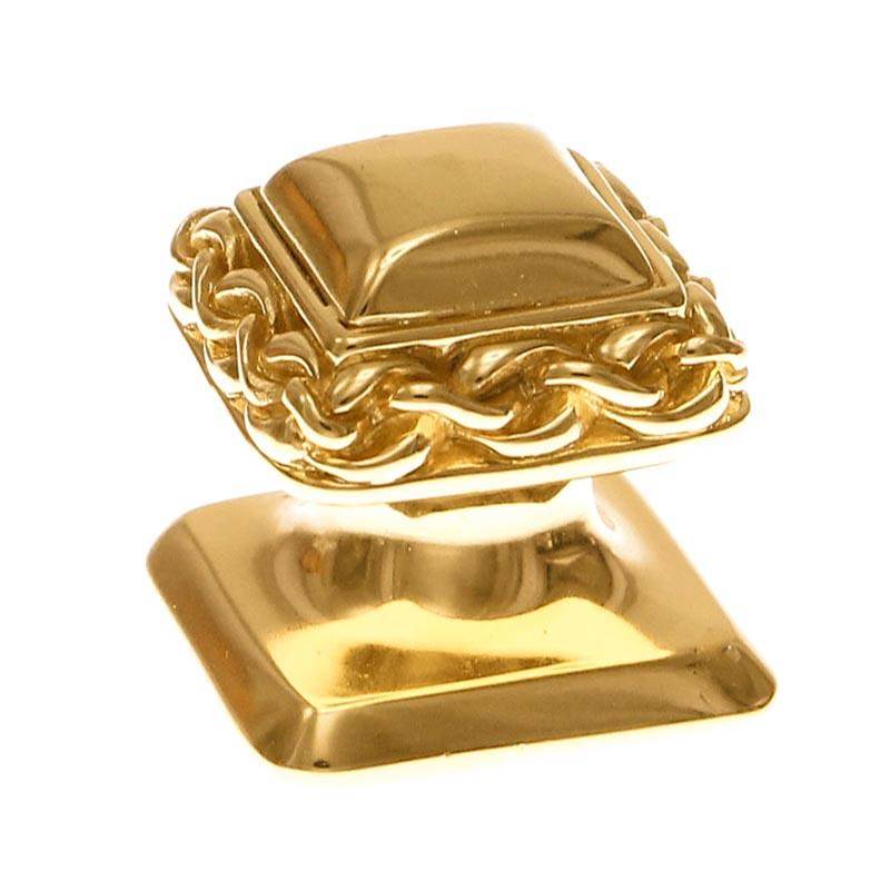 Vicenza Designs Gioiello, Knob, Small, Wavy Lines, Polished Gold
