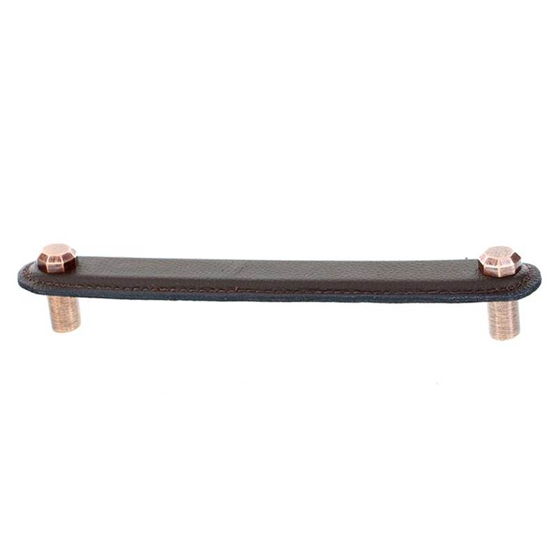 Vicenza Designs Archimedes, Pull, Leather, 6 Inch, Brown, Antique Copper