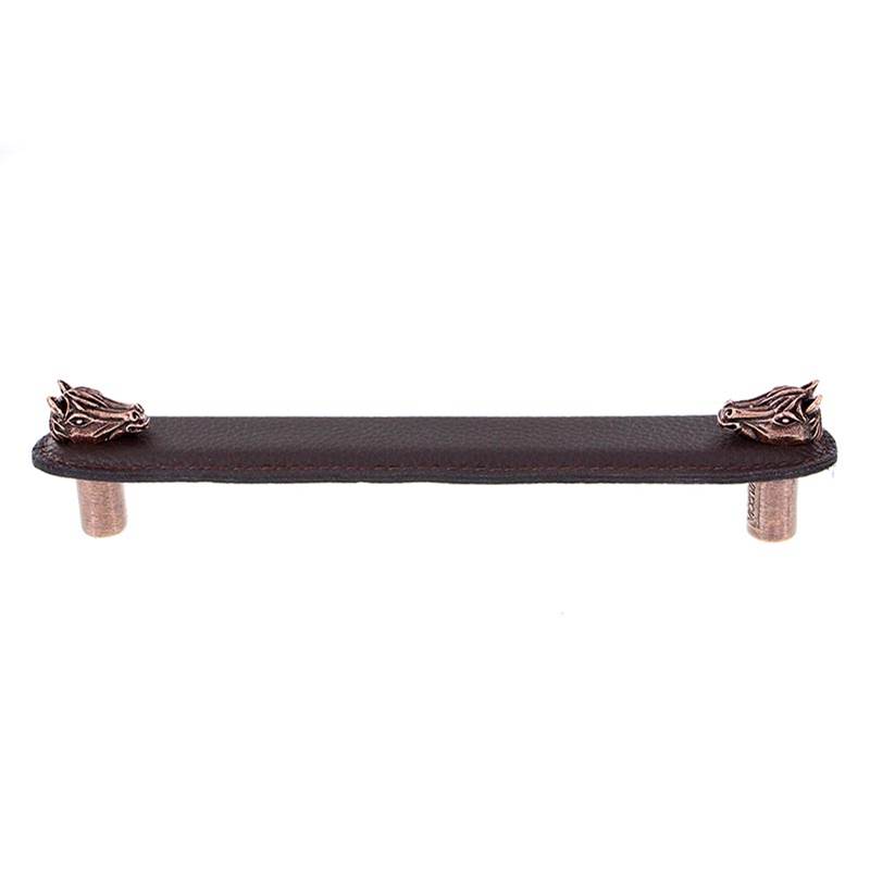 Vicenza Designs Equestre, Pull, Leather, Horse, 6 Inch, Brown, Antique Copper