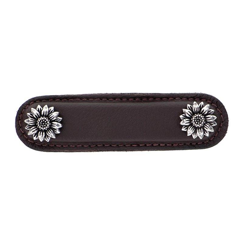 Vicenza Designs Carlotta, Pull, Leather, Daisy, 3 Inch, Brown, Vintage Pewter