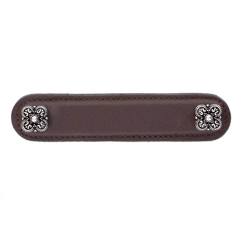 Vicenza Designs Napoli, Pull, Leather, 4 Inch, Brown, Vintage Pewter