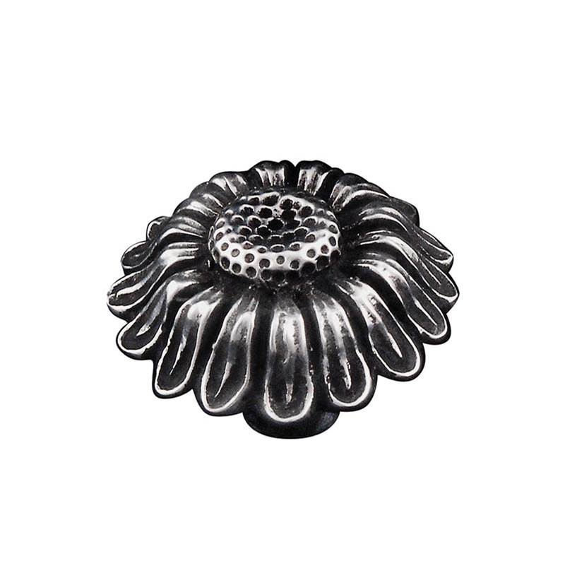 Vicenza Designs Carlotta, Knob, Large, Sunflower, Antique Silver