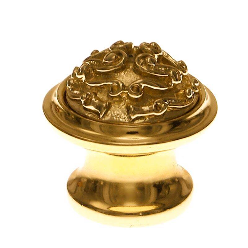 Vicenza Designs Sforza, Knob, Spirals, Beveled, Polished Gold