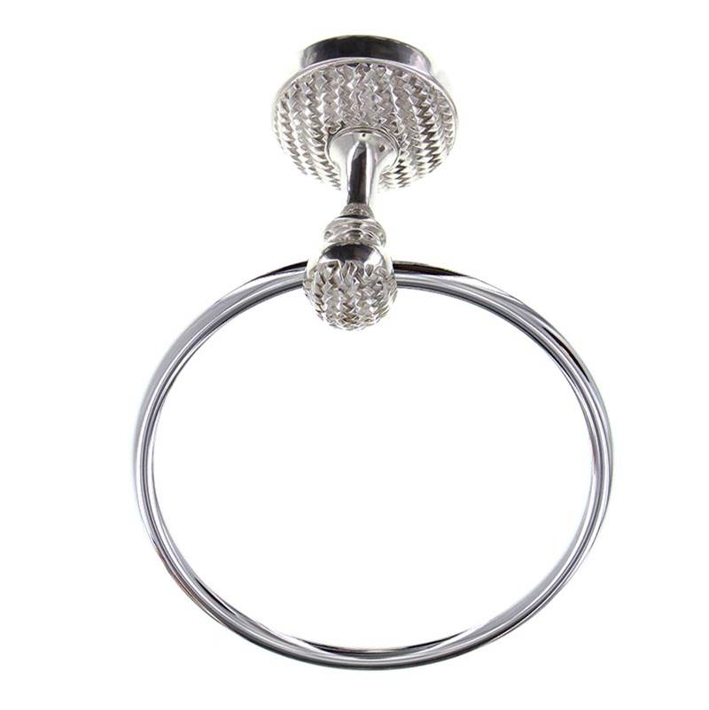 Vicenza Designs Cestino, Towel Ring, Polished Silver