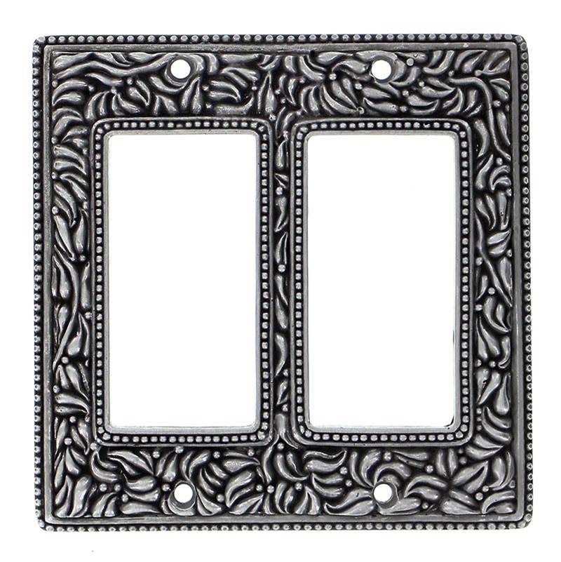 Vicenza Designs San Michele, Wall Plate, Double Dimmer, Vintage Pewter