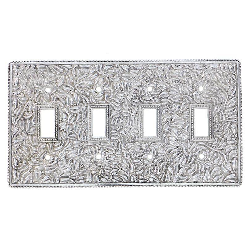 Vicenza Designs San Michele, Wall Plate, Quad Toggle, Polished Nickel