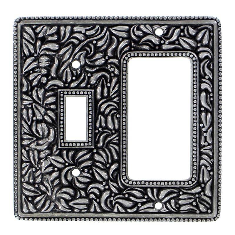 Vicenza Designs San Michele, Wall Plate, Toggle/Dimmer, Vintage Pewter
