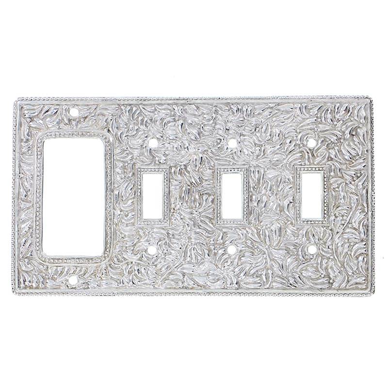 Vicenza Designs San Michele, Wall Plate, Triple Toggle/Dimmer, Polished Nickel