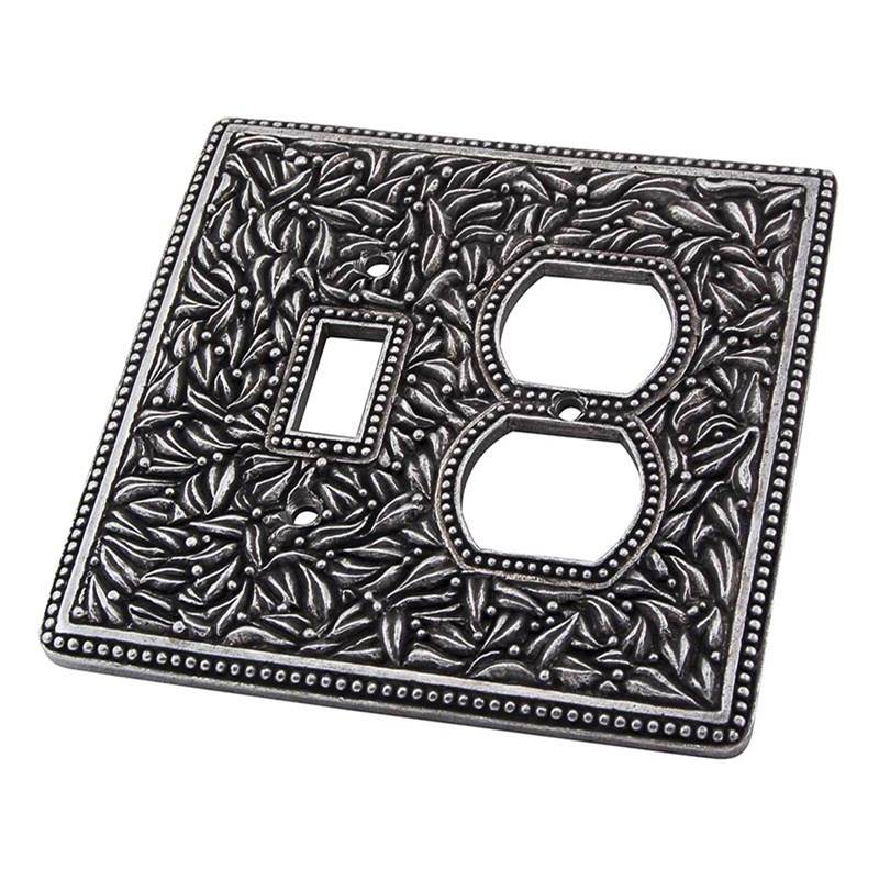 Vicenza Designs San Michele, Wall Plate, Jumbo, Outlet/Toggle, Antique Silver