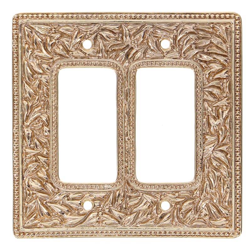 Vicenza Designs San Michele, Wall Plate, Jumbo, Double Dimmer, Polished Gold