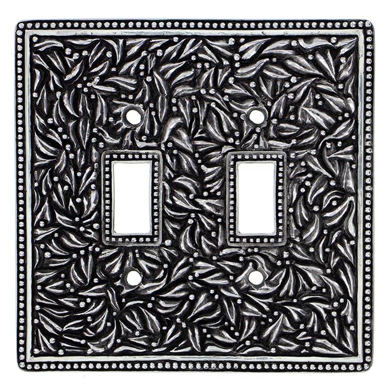 Vicenza Designs San Michele, Wall Plate, Jumbo, Double Toggle, Antique Silver