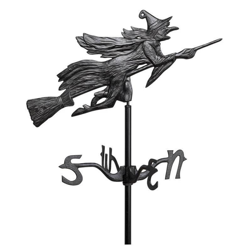 Whitehall Products Flying Witch Garden Weathervane - Black