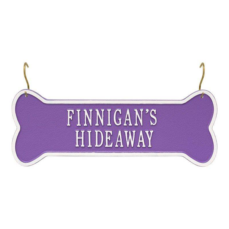 Whitehall Products Hanging Bone 2-Line Personalized Crate Plaque
