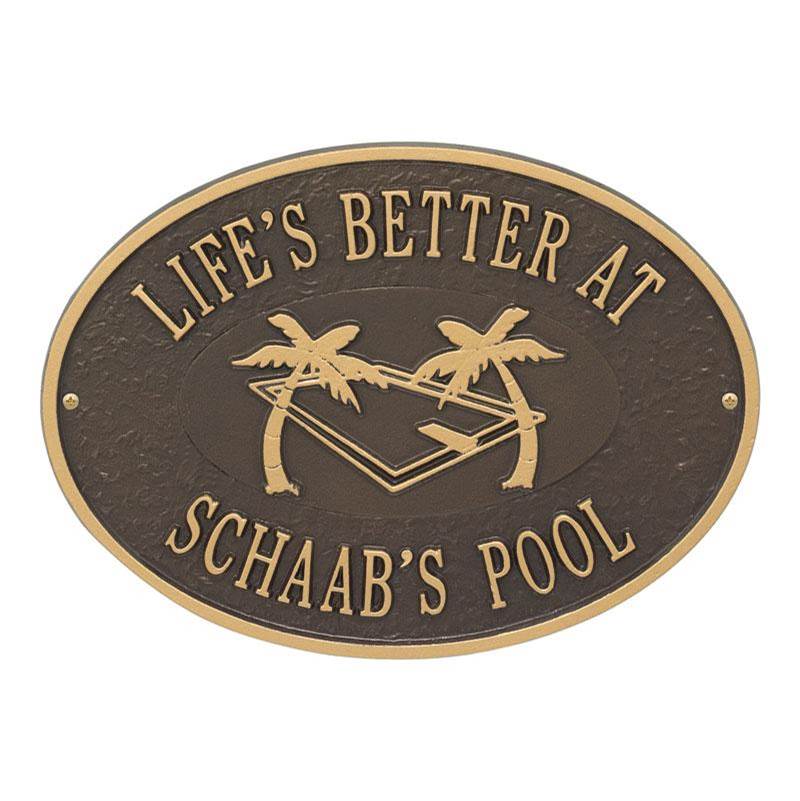 Whitehall Products Personalized Swimming Pool Party plaque