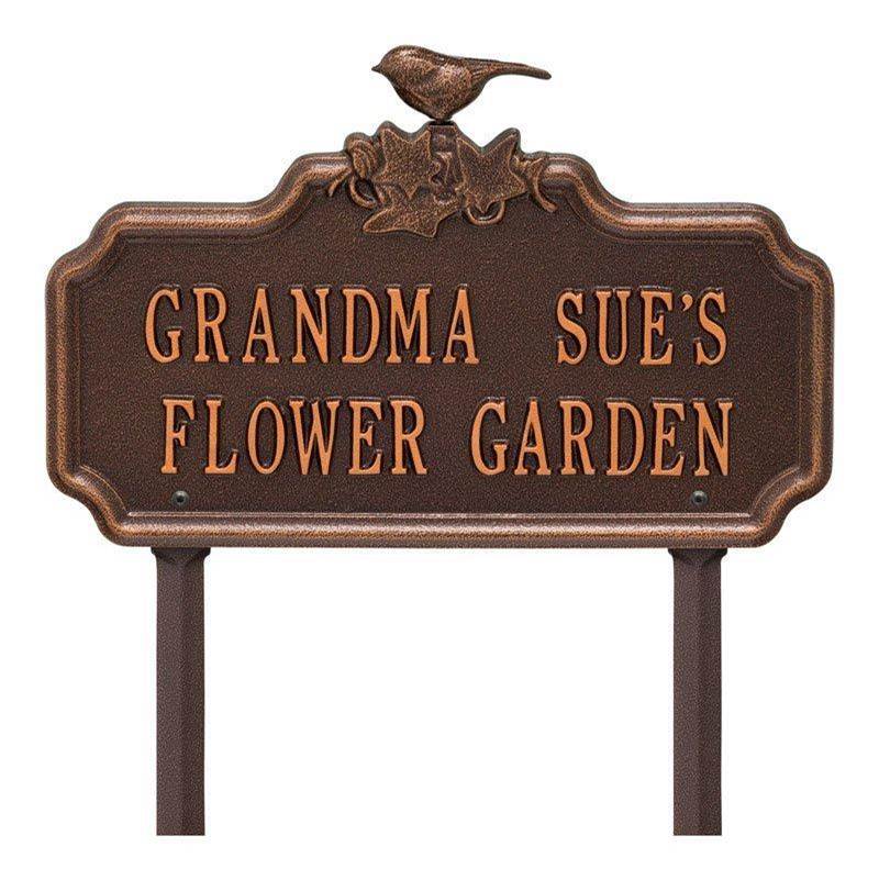Whitehall Products Chickadee Ivy Garden 2-Line Personalized Lawn Plaque