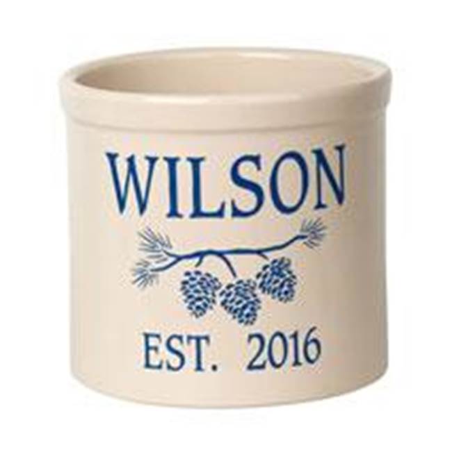 Whitehall Products Personalized Pine Bough 2 Gallon Stoneware Crock