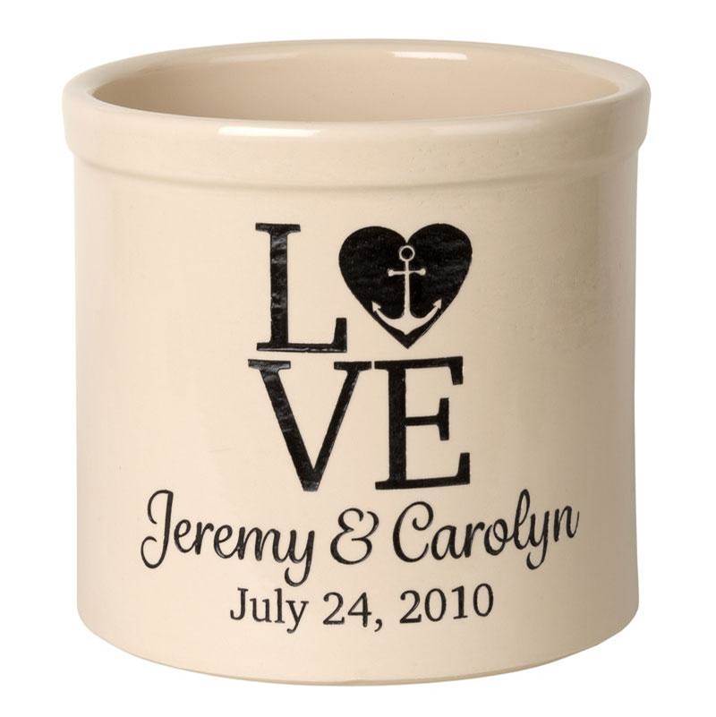 Whitehall Products Personalized Love Anchor Crock