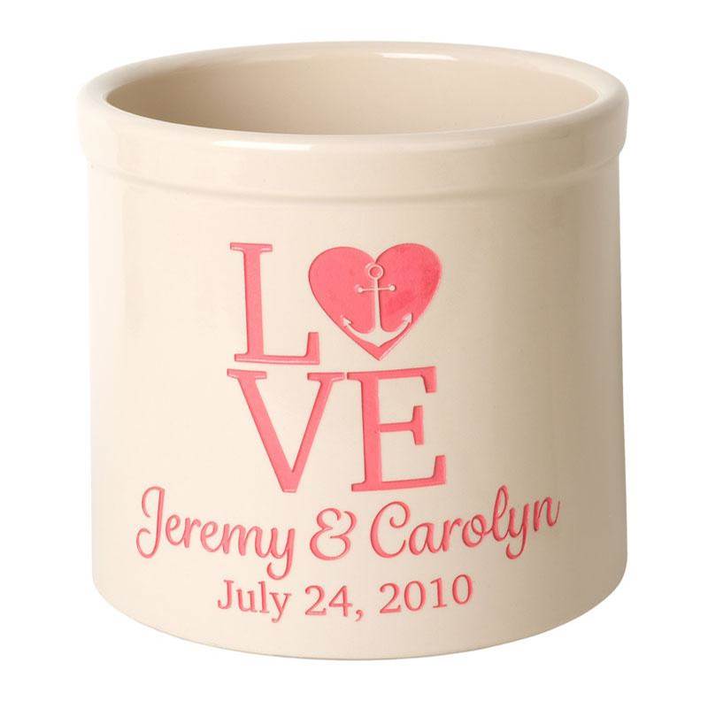 Whitehall Products Personalized Love Anchor Crock