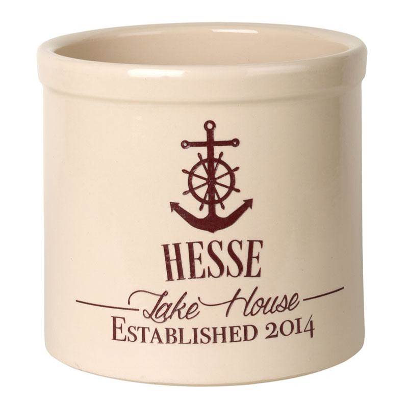 Whitehall Products Personalized Anchor Lake House Crock