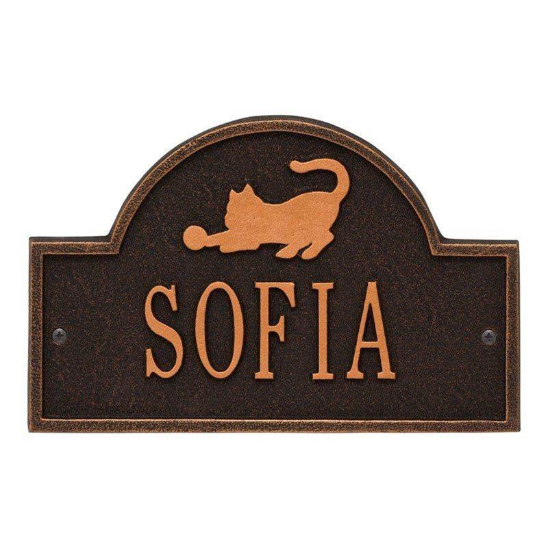 Whitehall Products Cat Arch Mini 1-Line Personalized Wall Plaque