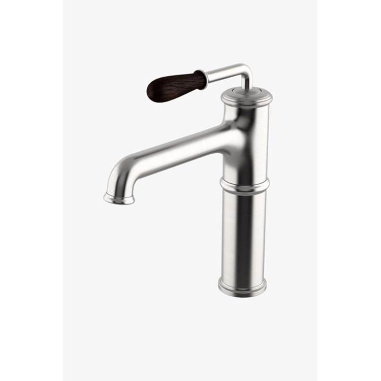 Waterworks Canteen High Profile Bar Faucet with Oak Lever Handle in Matte Nickel, 2.2gpm