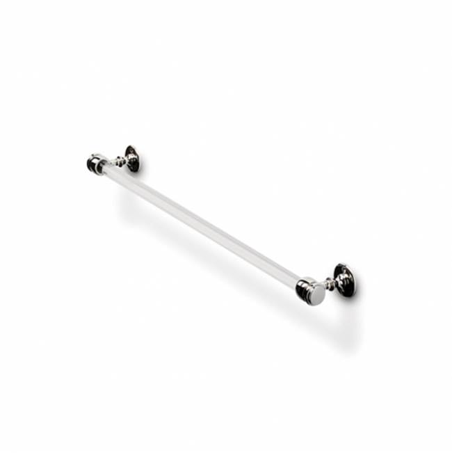 Waterworks Crystal 18'' Single Glass Towel Bar with Metal Ends in Chrome
