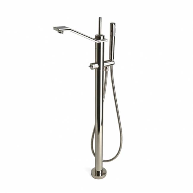 Waterworks DISCONTINUED Formwork Floor Mounted Exposed Tub Filler with 2.5gpm Handshower and Metal Joystick Handle in Sovereign